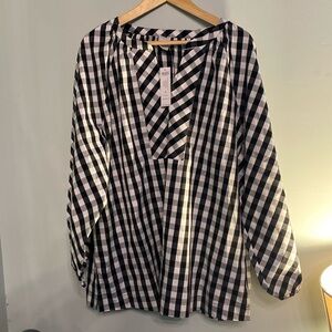 Chico's Gingham Long Blouse Size 4